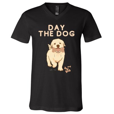 Day the Dog V-Neck T-Shirt