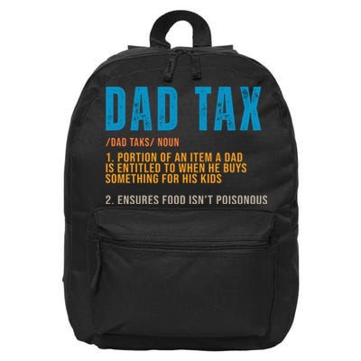 Dad Tax Definition Funny Fathers Day 16 in Basic Backpack