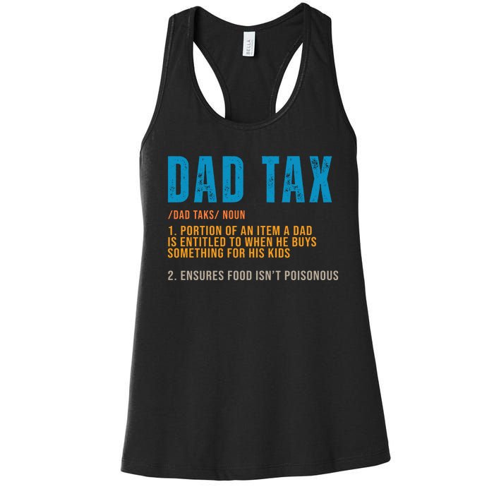 Dad Tax Definition Funny Fathers Day Women's Racerback Tank