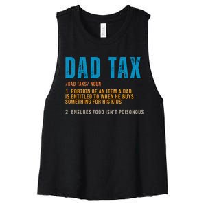 Dad Tax Definition Funny Fathers Day Women's Racerback Cropped Tank