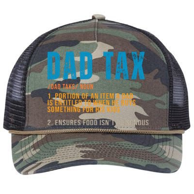 Dad Tax Definition Funny Fathers Day Retro Rope Trucker Hat Cap