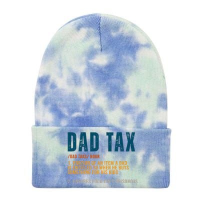 Dad Tax Definition Funny Fathers Day Tie Dye 12in Knit Beanie