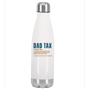 Dad Tax Definition Funny Fathers Day Stainless Steel Insulated Water Bottle