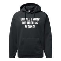 Donald Trump Did Nothing Wrong Performance Fleece Hoodie