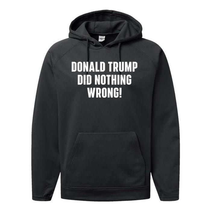 Donald Trump Did Nothing Wrong Performance Fleece Hoodie