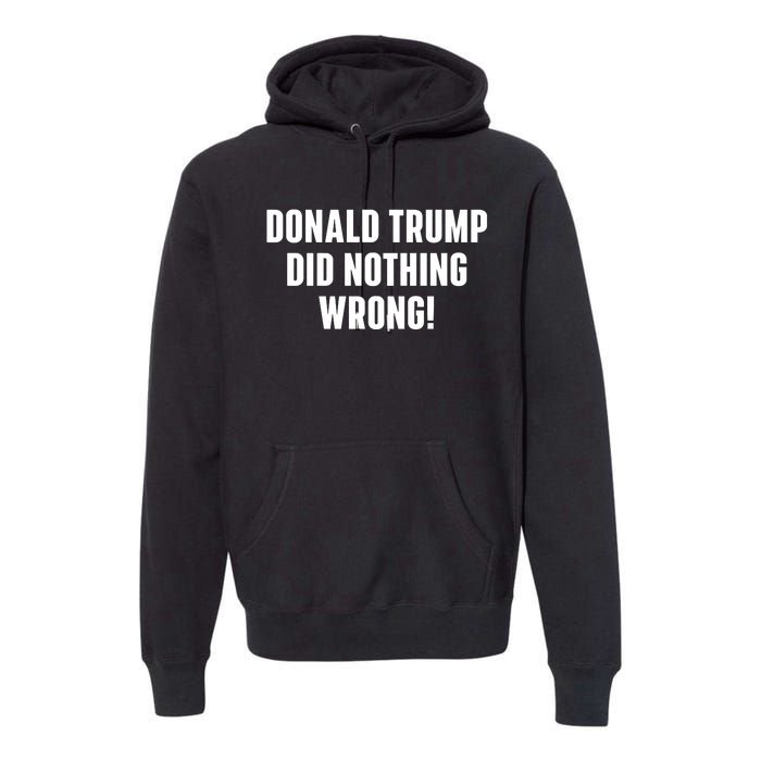 Donald Trump Did Nothing Wrong Premium Hoodie