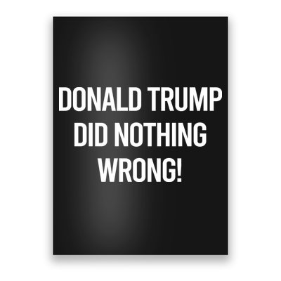 Donald Trump Did Nothing Wrong Poster