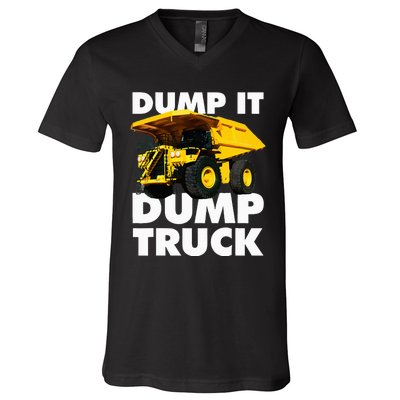 Dump Truck V-Neck T-Shirt