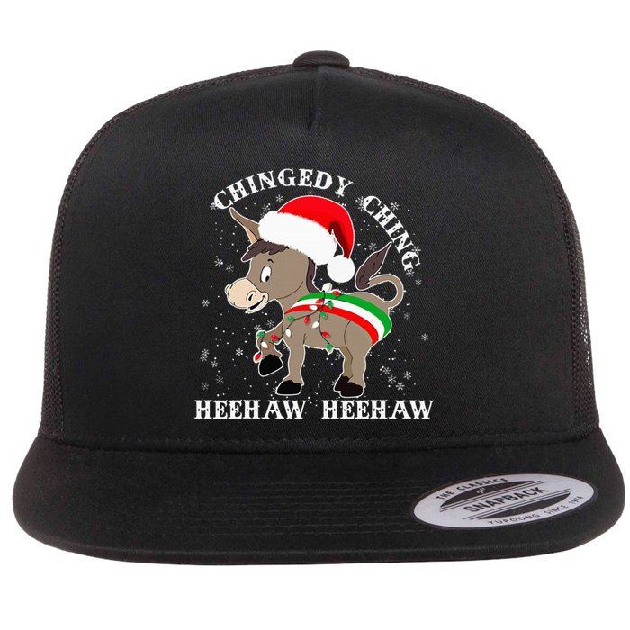 Dominick The Donkey Chingedy Ching Italian Christmas Donkey Flat Bill Trucker Hat