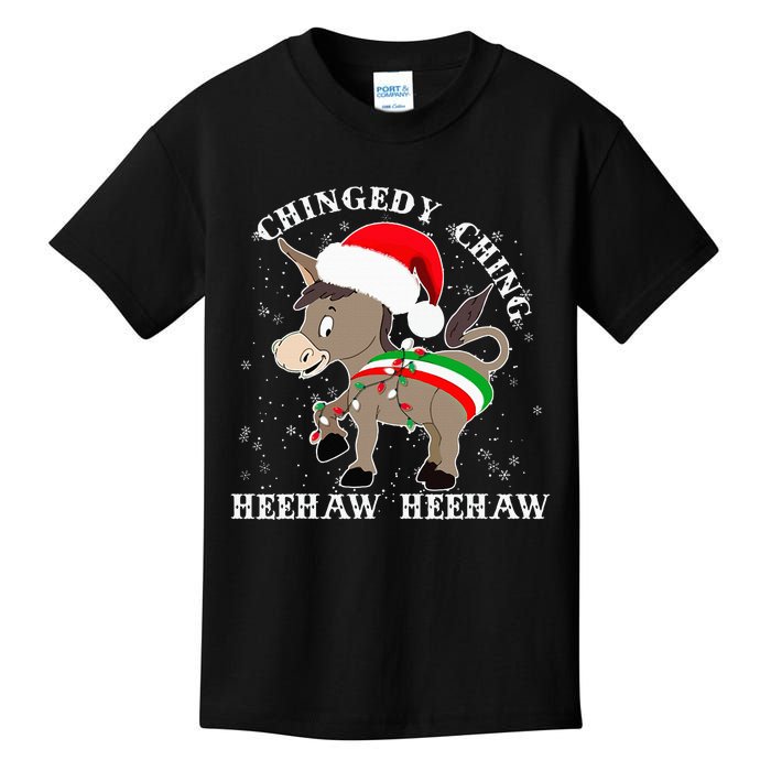 Dominick The Donkey Chingedy Ching Italian Christmas Donkey Kids T-Shirt