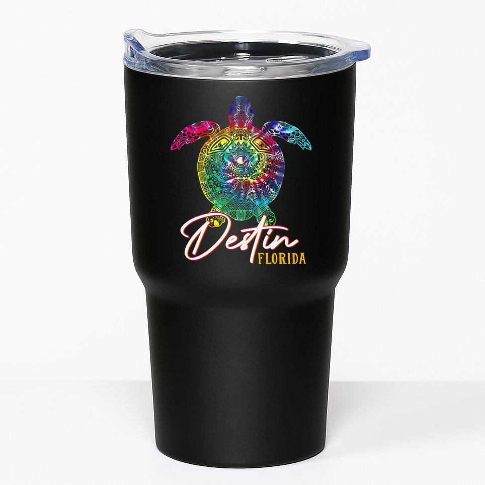Destin Tie Dye Sea Turtle Florida Matching Family Vacation Tumbler