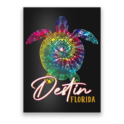 Destin Tie Dye Sea Turtle Florida Matching Family Vacation Poster