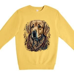 Dog Trainer Dala Art Golden Retriever Gift Premium Crewneck Sweatshirt