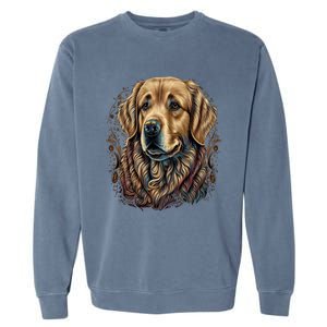 Dog Trainer Dala Art Golden Retriever Gift Garment-Dyed Sweatshirt