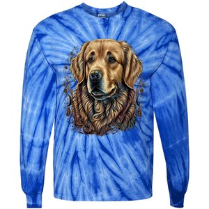 Dog Trainer Dala Art Golden Retriever Gift Tie-Dye Long Sleeve Shirt