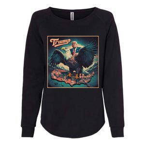 Donald Trump Eagle Usa President 2024 Retro Poster Graphic Gift Womens California Wash Sweatshirt