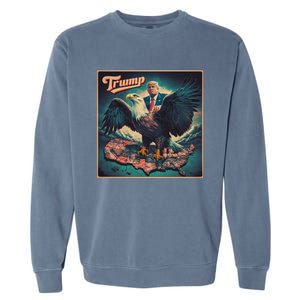 Donald Trump Eagle Usa President 2024 Retro Poster Graphic Gift Garment-Dyed Sweatshirt