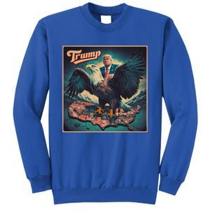 Donald Trump Eagle Usa President 2024 Retro Poster Graphic Gift Sweatshirt