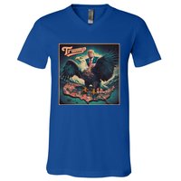 Donald Trump Eagle Usa President 2024 Retro Poster Graphic Gift V-Neck T-Shirt