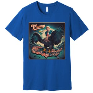 Donald Trump Eagle Usa President 2024 Retro Poster Graphic Gift Premium T-Shirt