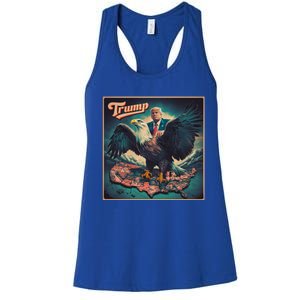 Donald Trump Eagle Usa President 2024 Retro Poster Graphic Gift Women's Racerback Tank