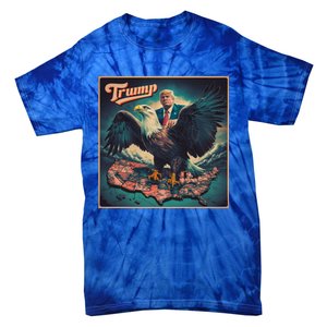 Donald Trump Eagle Usa President 2024 Retro Poster Graphic Gift Tie-Dye T-Shirt