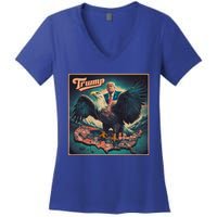 Donald Trump Eagle Usa President 2024 Retro Poster Graphic Gift Women's V-Neck T-Shirt