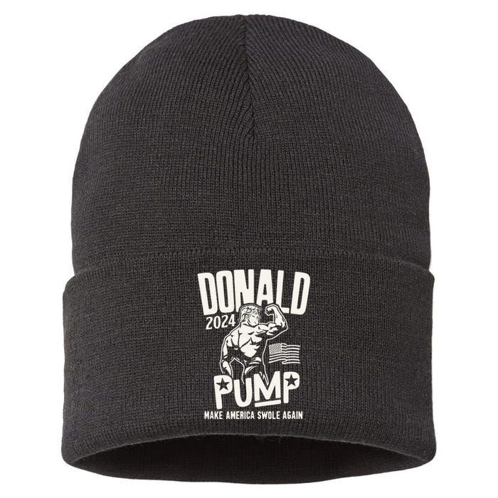 Donald Trump Election 2024 Donald Pump Make America Swale Again Sustainable Knit Beanie