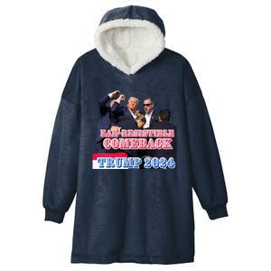 Donald Trump Ear Resistible Comeback Trump 2024 Hooded Wearable Blanket