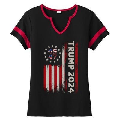 Donald Trump Election 2024 Ladies Halftime Notch Neck Tee