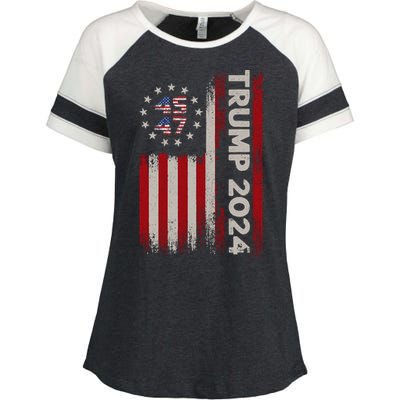 Donald Trump Election 2024 Enza Ladies Jersey Colorblock Tee