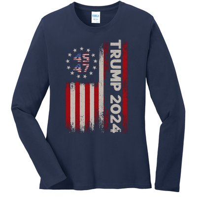 Donald Trump Election 2024 Ladies Long Sleeve Shirt