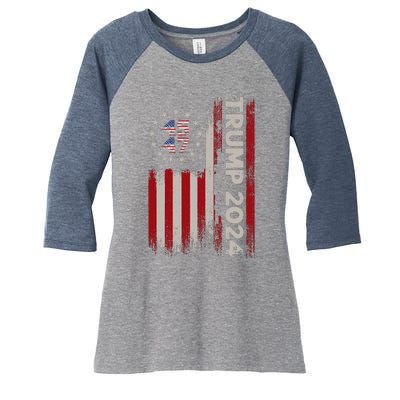 Donald Trump Election 2024 Women's Tri-Blend 3/4-Sleeve Raglan Shirt