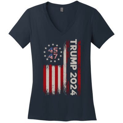 Donald Trump Election 2024 Women's V-Neck T-Shirt