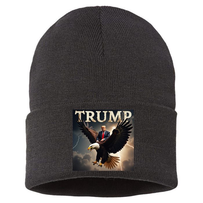 Donald Trump Eagle Usa President America Sustainable Knit Beanie