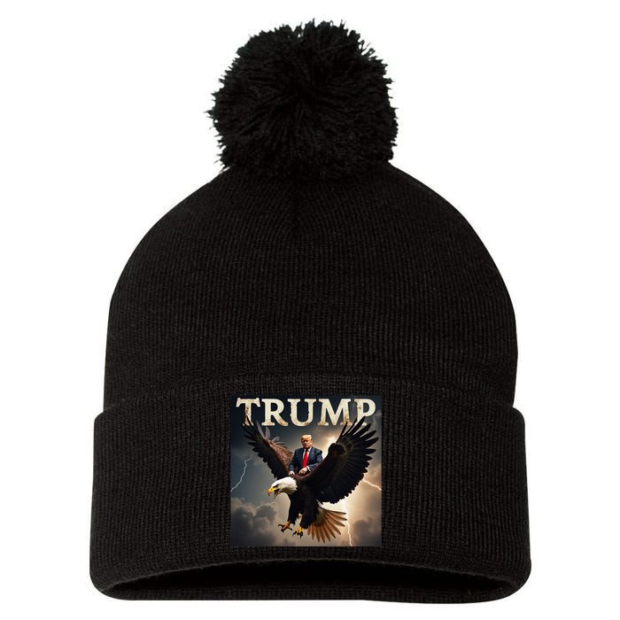 Donald Trump Eagle Usa President America Pom Pom 12in Knit Beanie