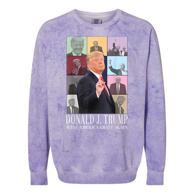 Donald Trump Era Funny Music Vote Trump For President 2024 Colorblast Crewneck Sweatshirt