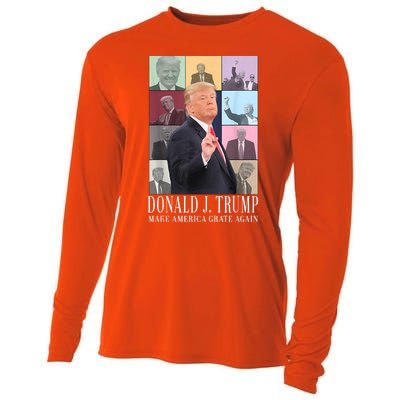 Donald Trump Era Funny Music Vote Trump For President 2024 Cooling Performance Long Sleeve Crew