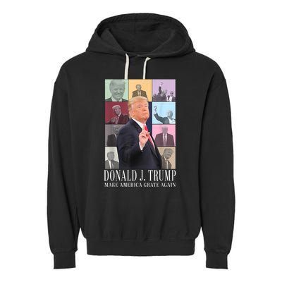 Donald Trump Era Funny Music Vote Trump For President 2024 Garment-Dyed Fleece Hoodie