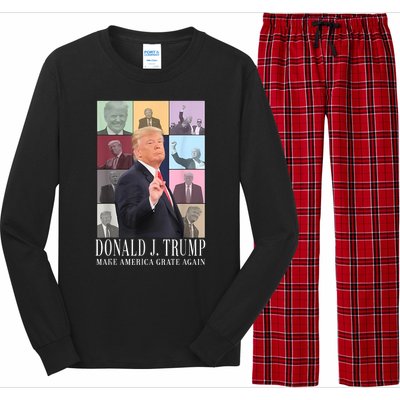 Donald Trump Era Funny Music Vote Trump For President 2024 Long Sleeve Pajama Set