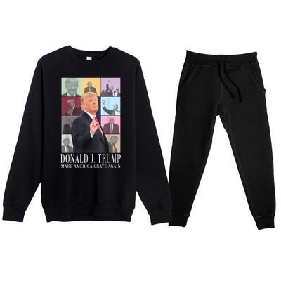 Donald Trump Era Funny Music Vote Trump For President 2024 Premium Crewneck Sweatsuit Set