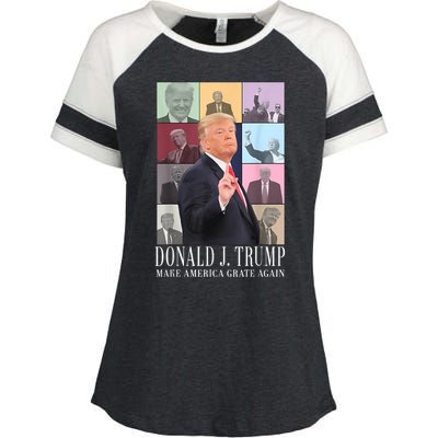 Donald Trump Era Funny Music Vote Trump For President 2024 Enza Ladies Jersey Colorblock Tee