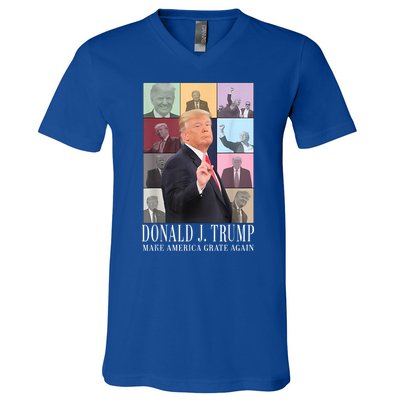 Donald Trump Era Funny Music Vote Trump For President 2024 V-Neck T-Shirt