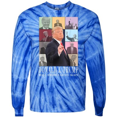 Donald Trump Era Funny Music Vote Trump For President 2024 Tie-Dye Long Sleeve Shirt