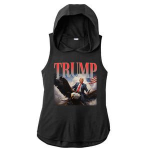 Donald Trump Eagle Usa Maga Ladies PosiCharge Tri-Blend Wicking Draft Hoodie Tank