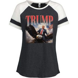 Donald Trump Eagle Usa Maga Enza Ladies Jersey Colorblock Tee