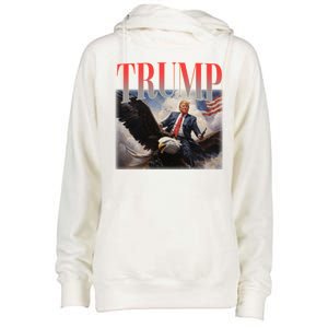 Donald Trump Eagle Usa Maga Womens Funnel Neck Pullover Hood