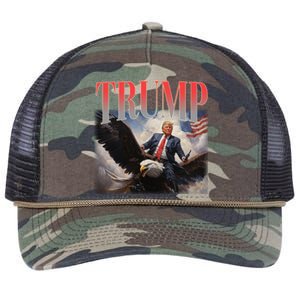 Donald Trump Eagle Usa Maga Retro Rope Trucker Hat Cap