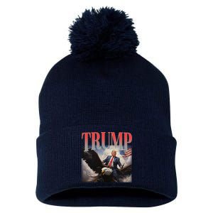 Donald Trump Eagle Usa Maga Pom Pom 12in Knit Beanie