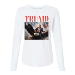 Donald Trump Eagle Usa Maga Womens Cotton Relaxed Long Sleeve T-Shirt